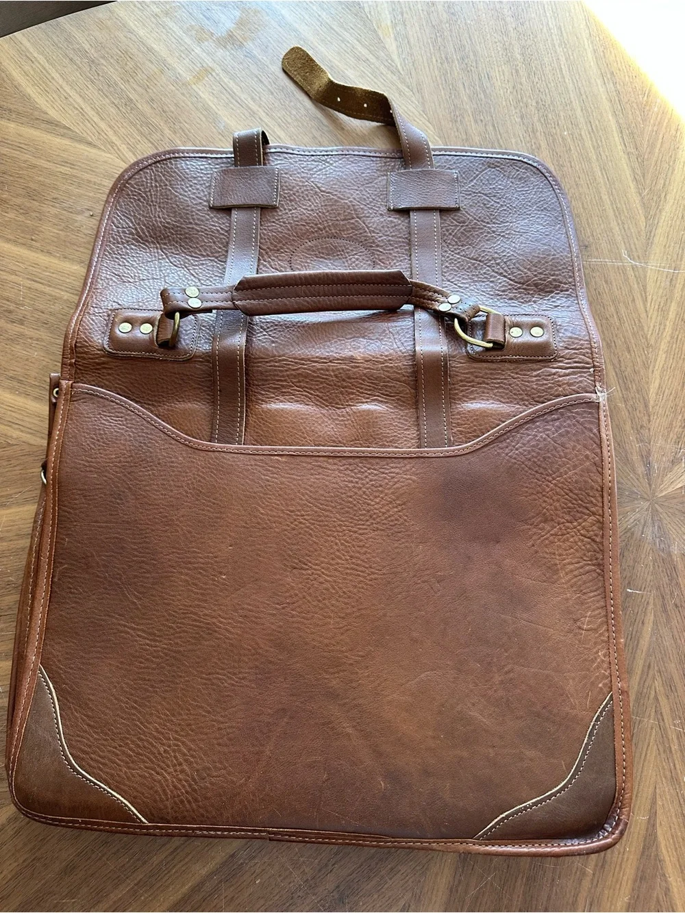 Orvis Chestnut Brown Leather Briefcase with Brass Hardware